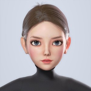 3D Cartoon Girl Woman 3D model