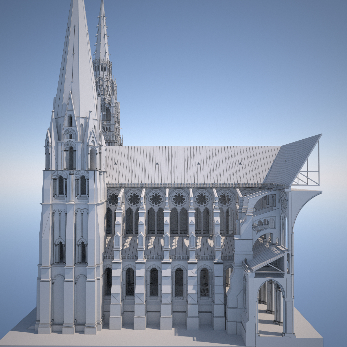 Chartres cathedral 3D model - TurboSquid 1246219