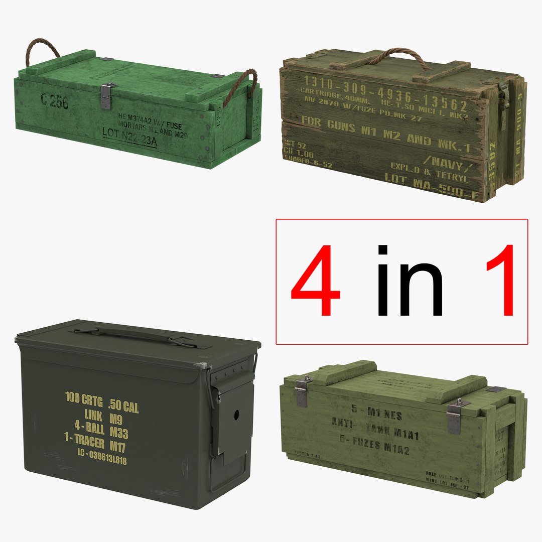 Ammo Crates Collection 2 3D model preview
