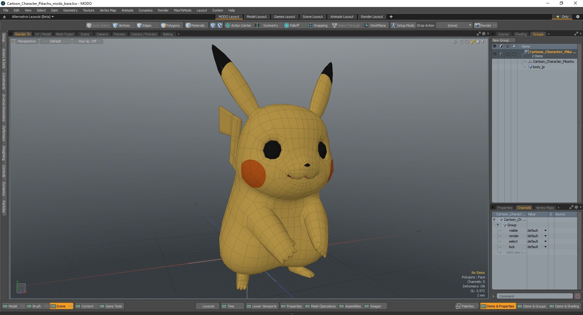 3D model Cartoon Character Pikachu - TurboSquid 2076940