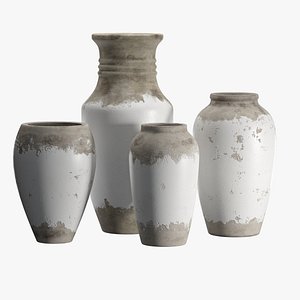 Siena Rustic Ceramic Floor Vases 3D