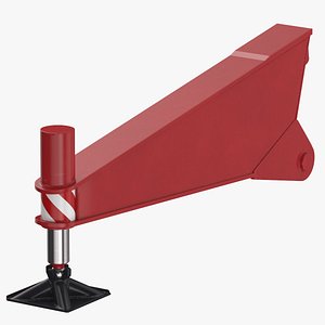 3D model crane outrigger 03 red