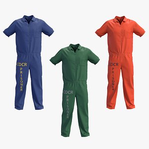 3D CDCR Prison Overalls Collection model