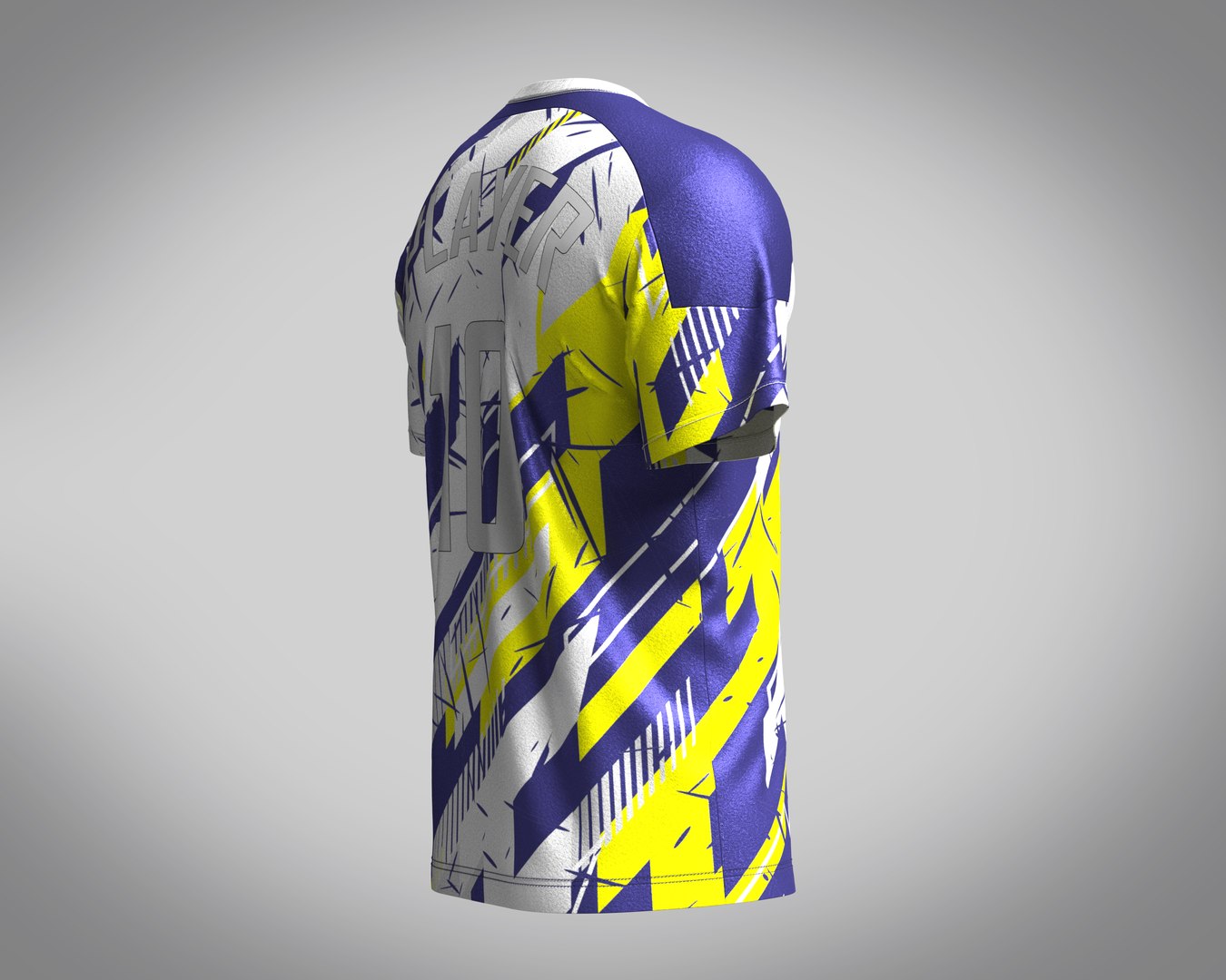Soccer Yellow with multi color blue Jersey Player-10 model - TurboSquid