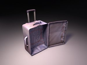 3d lilac suitcase model