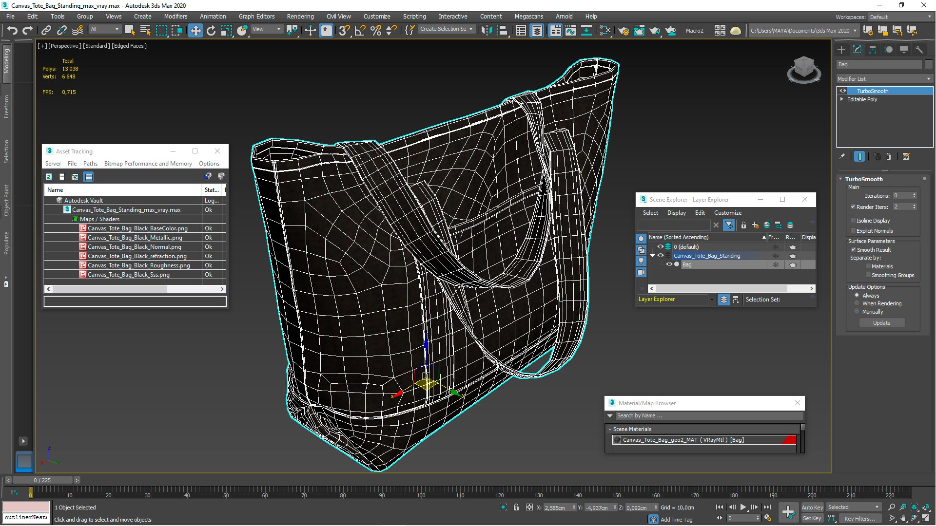 Travel Tote Black 3D Model - TurboSquid 2287205