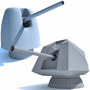 2 deck guns 3d model