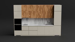 Contemporary Kitchen Cabinet System 3D model