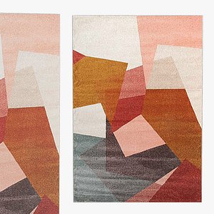 DIVINITY FRAGMENTS BLUSH MODERN RUG 3D