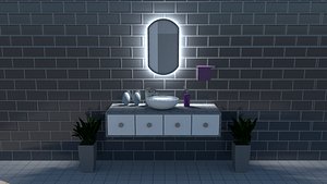 luxury bathroom sink 3D model