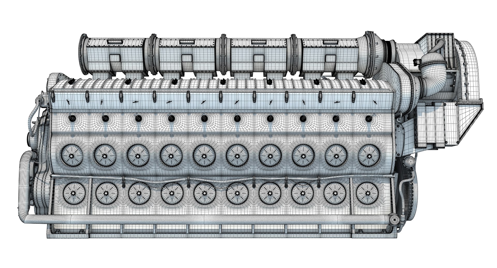 3d Electro-motive Emd Locomotive Diesel Engine Model