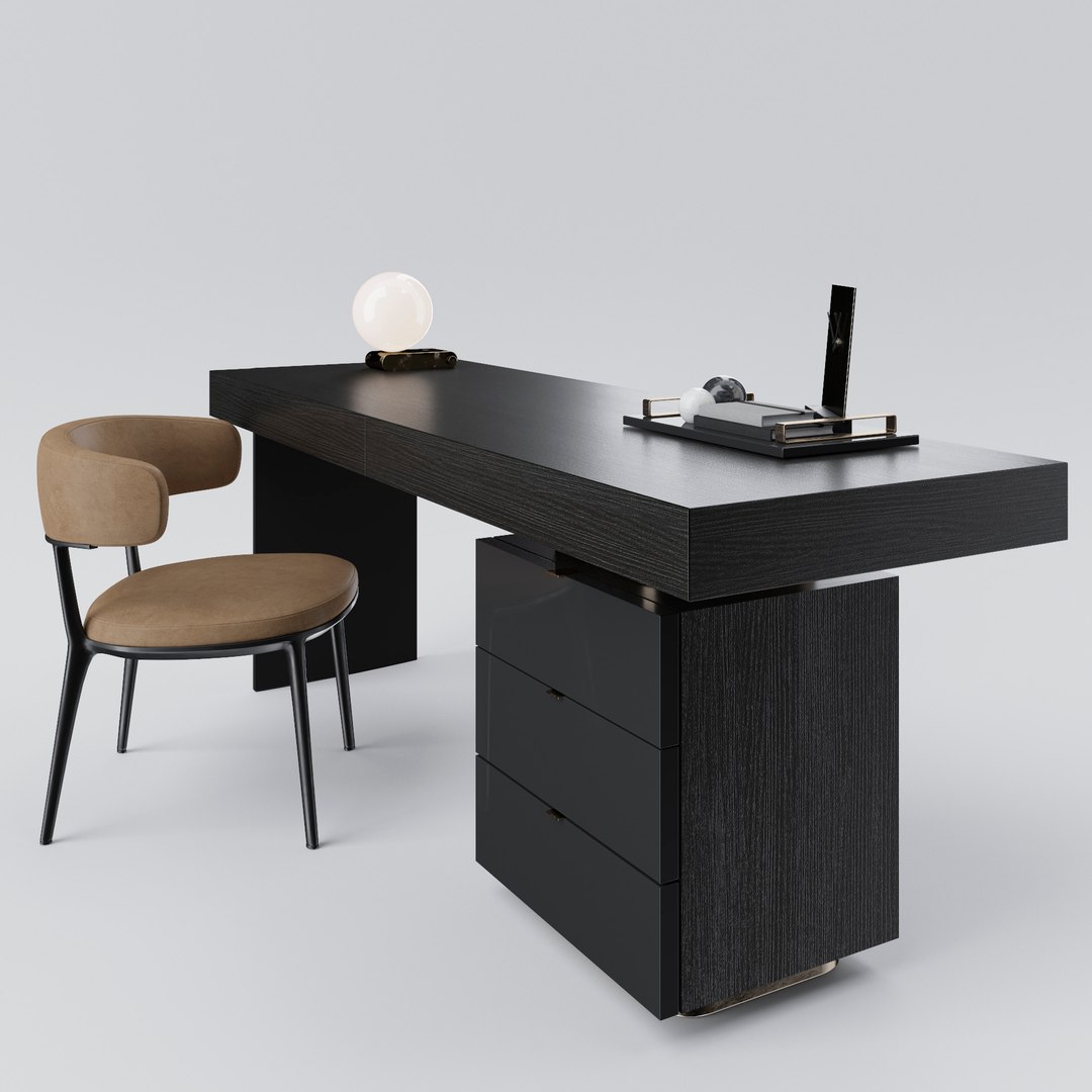 Minotti carson writing desk 3D model - TurboSquid 1343231