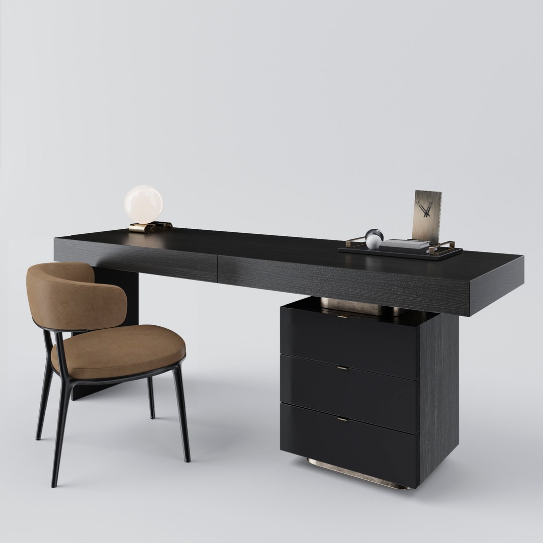 Minotti Carson Writing Desk 3D Model - TurboSquid 1343231