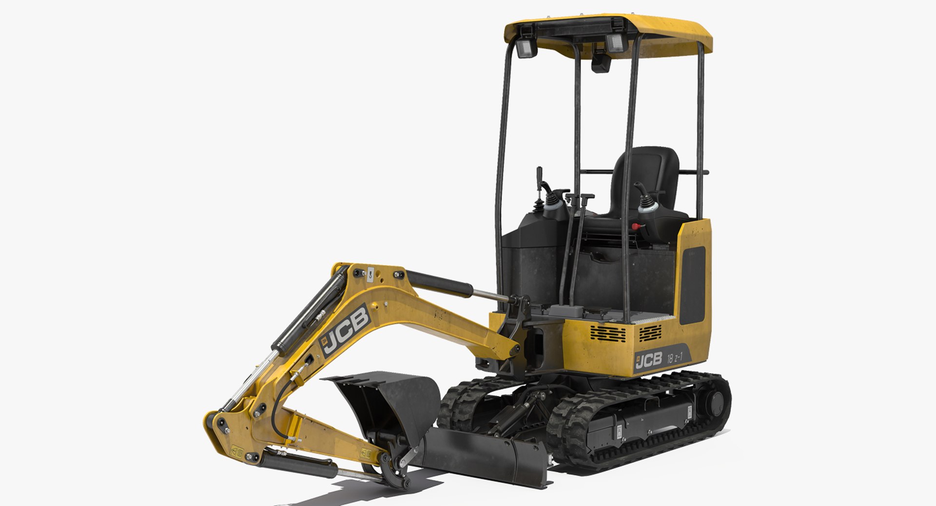 Tracked Mini Excavator JCB Dirty 3D Model 3D model preview
