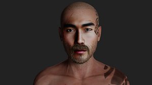 Asian Male Character Tattooed Edition 3D