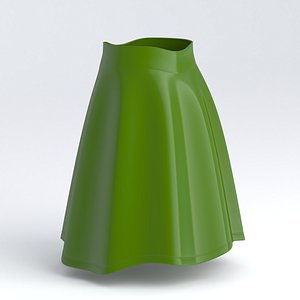 3D Womens Flirty Flare Skirt Green