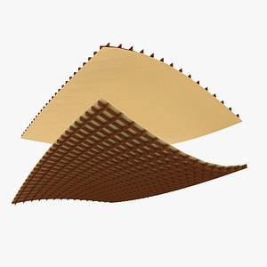 Wooden Waffle Wavy Structures 3D model