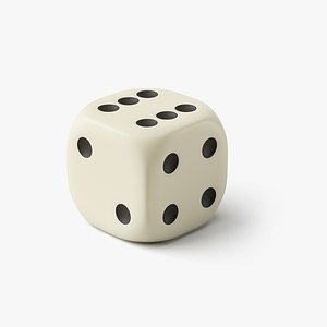 Dice Ivory Shaded PBR 3D model