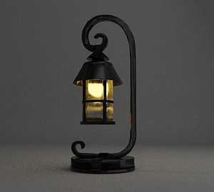 Vintage Single light Black Metal Lamp Low-poly
