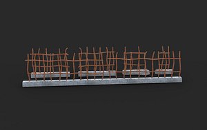 3D model Rusty fence 3D model