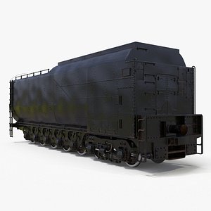 Old Trailed Tender Rigged 3D model