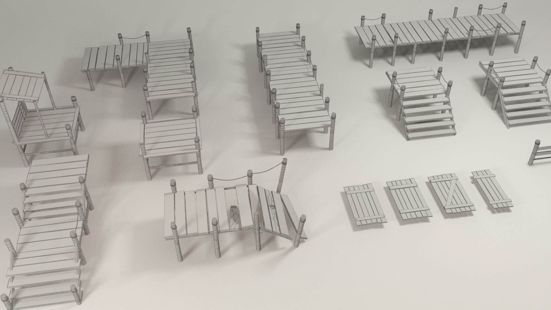 Wooden Pier Modular Collection 3D Model - TurboSquid 1751515