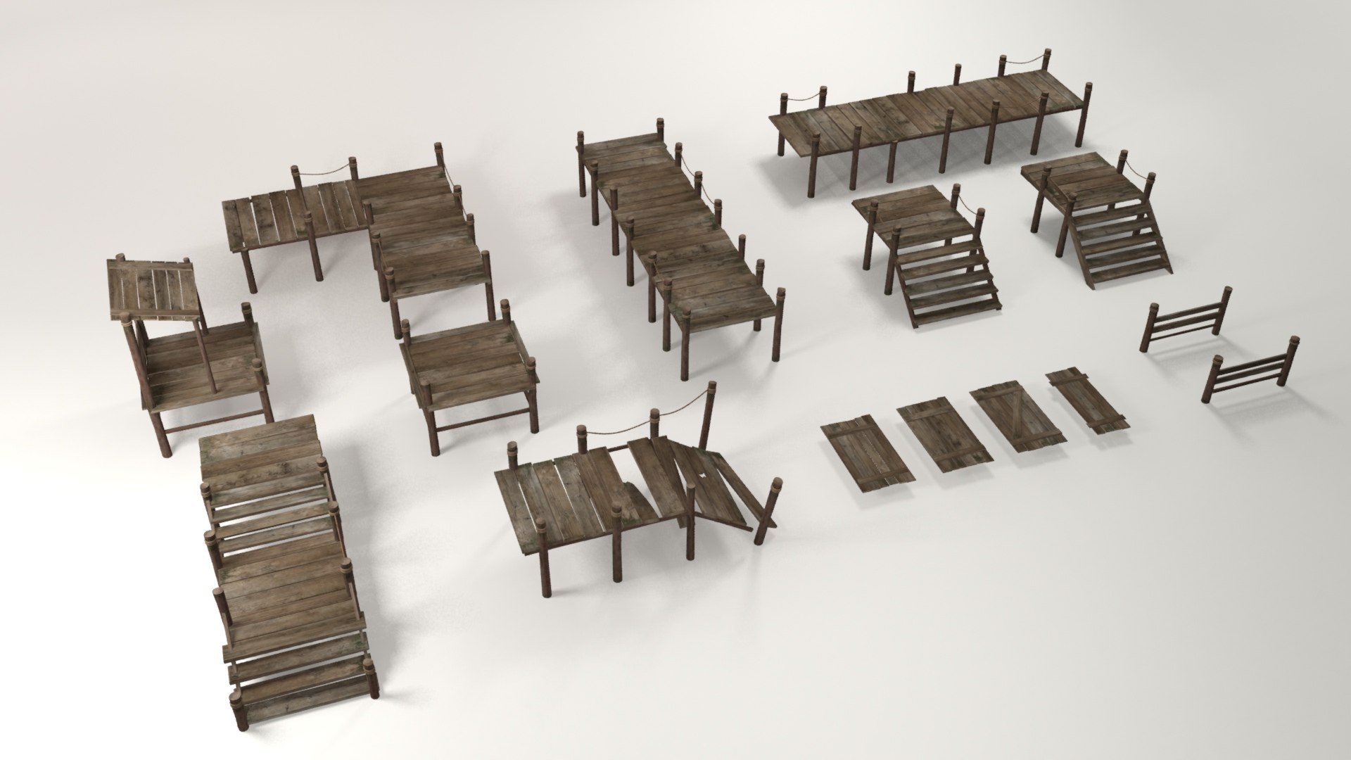 Wooden Pier Modular Collection 3D Model - TurboSquid 1751515