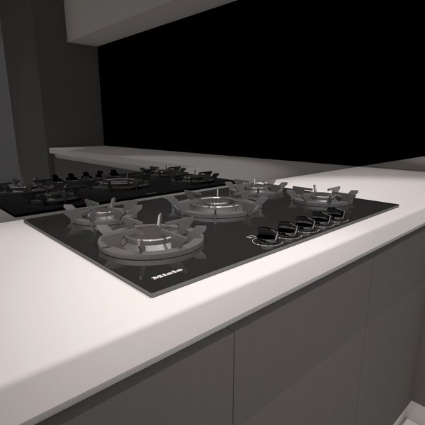 gas cooktop miele 3d model