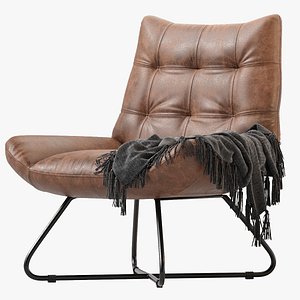 GRADUATE LOUNGE CHAIR OPEN ROAD BROWN LEATHER