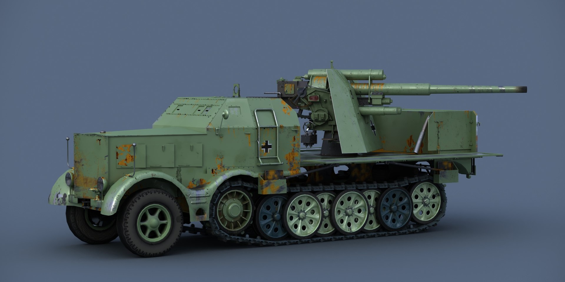 8 cm flak 18 model - TurboSquid 1543766