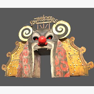 3D model old funhouse entrance