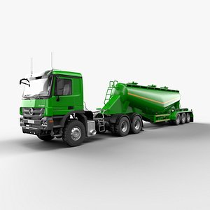 Mercedesbenzactros3354 Bulk Cement Trailer 3D model