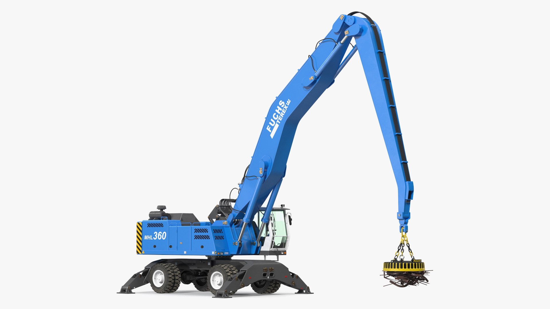 3D Terex Fuchs MHL360 Material Handler With Magnet Crane - TurboSquid ...
