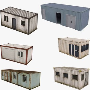Low-poly Container Houses Collection