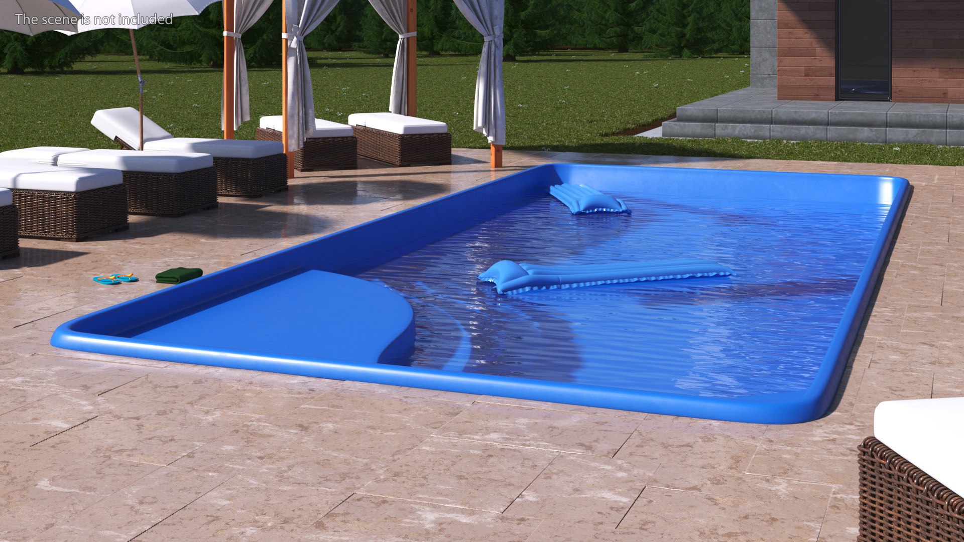 3D Swimming Pools With Inflatable Pool Floats Collection - TurboSquid ...