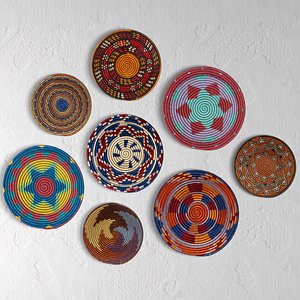 set african baskets wall 3D
