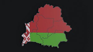 3D model Political Map of Belarus