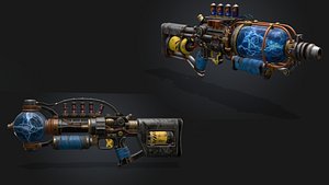 Sci-Fi Tesla Energy Rifle - Post-Apocalyptic Plasma Gun 3D Model