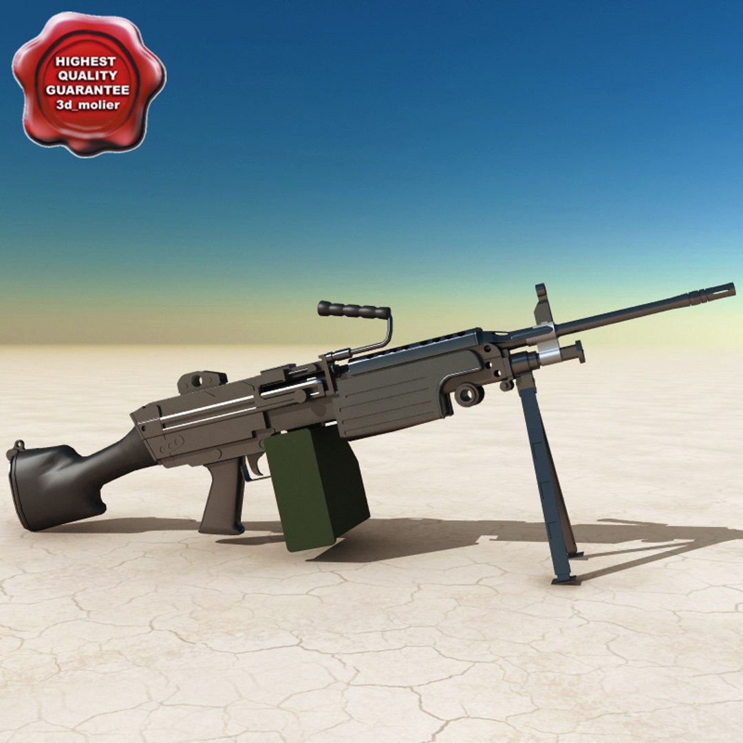 m249 squad automatic weapon 3d model