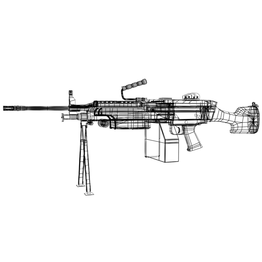 M249 Squad Automatic Weapon 3d Model