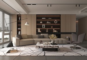 3D Living Room Scene 20 model