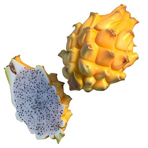 Yellow dragon fruit 3D model