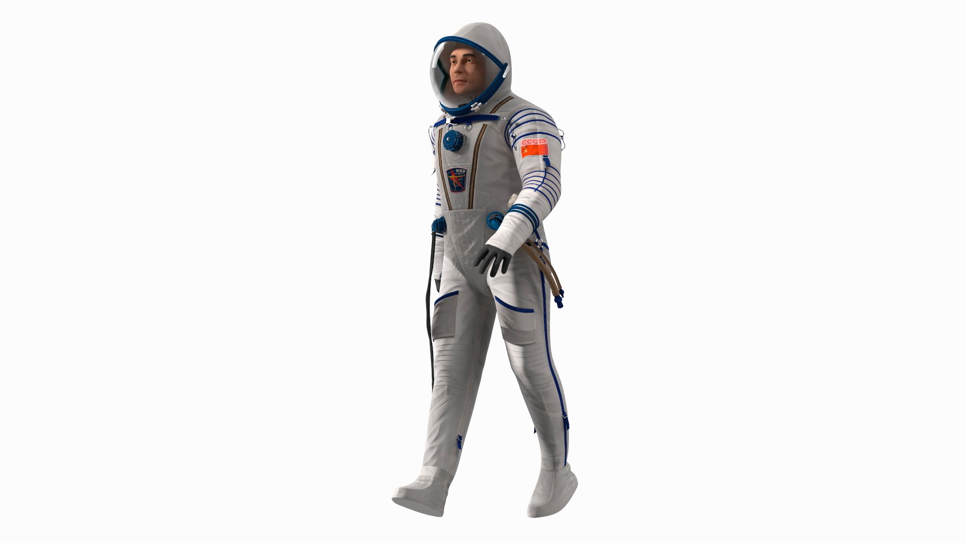 Astronaut Wears a Russian Sokol Suit KV2 Rigged for Maya 3D model preview