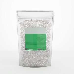 Transparent Pouch Bag with Capsules - 3D Model Ready to Render inside 3dsMax