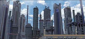 3D sci-fi city model