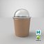 Kraft Paper Food Cup with Clear Lid for Dessert 16 Oz 450 ml Mockup