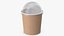Kraft Paper Food Cup with Clear Lid for Dessert 16 Oz 450 ml Mockup