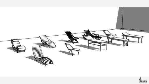 modelo 3d Sunbeds - Pack of revit families - TurboSquid 2017235