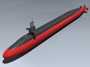 uss ohio submarine 3d model