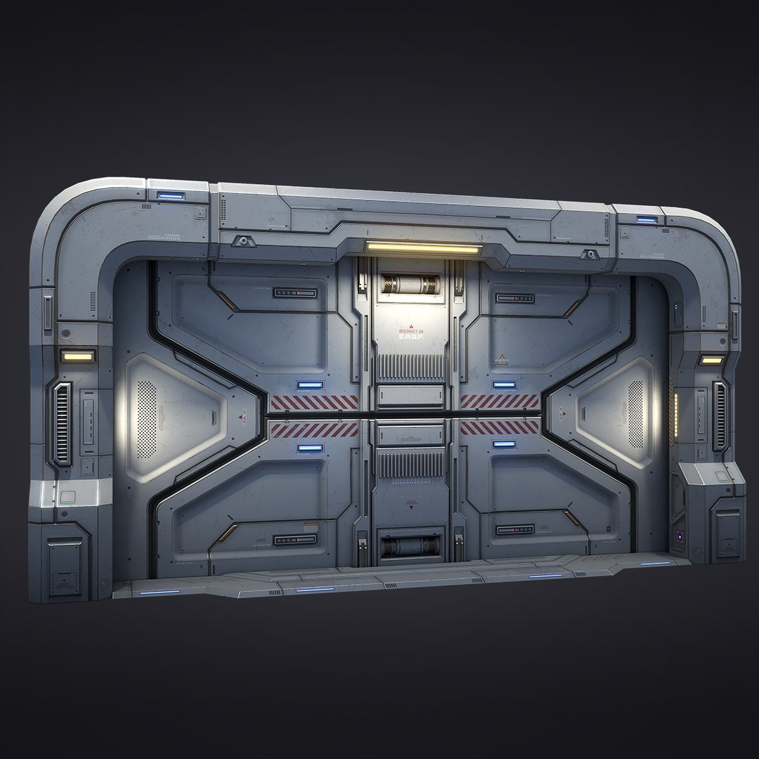 Sci-Fi Door Kit Vol 01-Type E-PBR 3D Model - TurboSquid 2321639